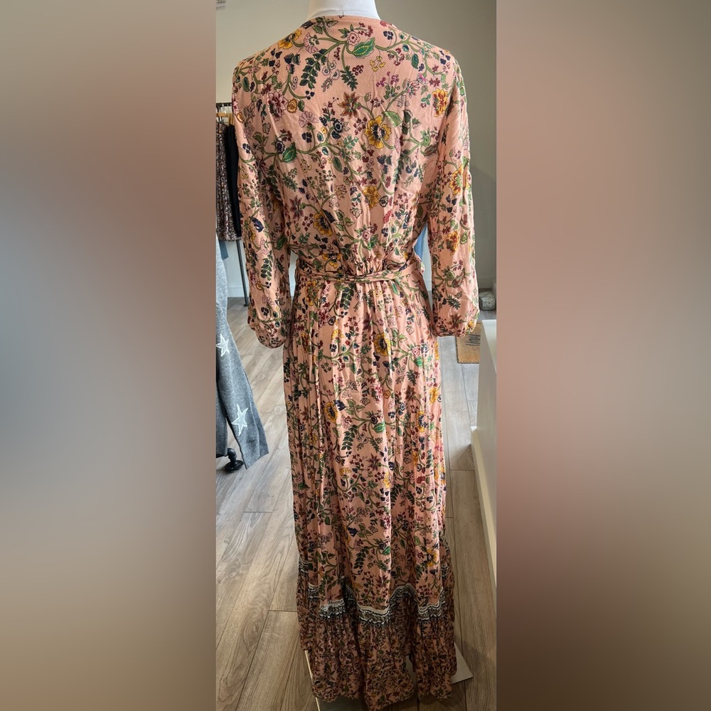 Farm Rio Floral Pink Wrap Dress - Picture 2 of 8